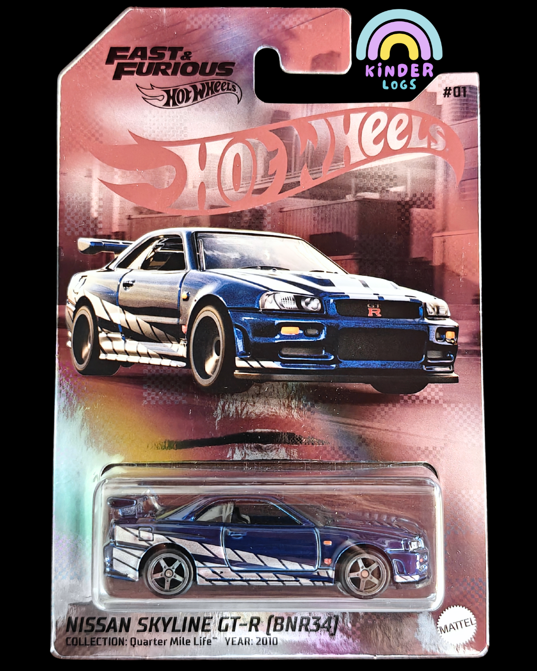 Hot Wheels NFT Nissan Skyline GT-R BNR34 #01 - F&F (Imported) - Kinder Logs