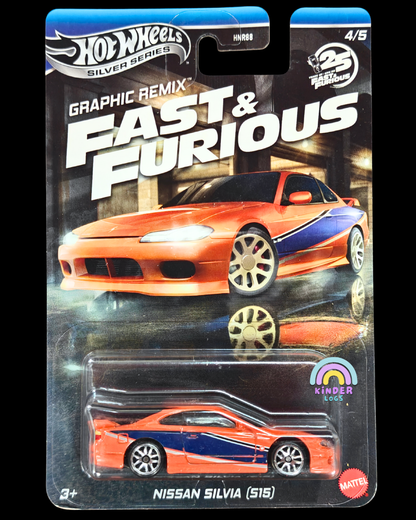Hot Wheels Nissan Silvia S15 - Fast and Furious Graphic Remix (Imported) - Kinder Logs