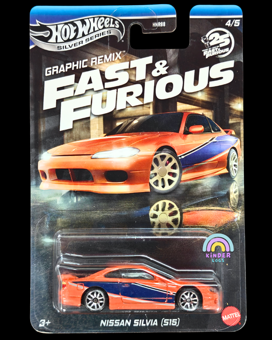 Hot Wheels Nissan Silvia S15 - Fast and Furious Graphic Remix (Imported) - Kinder Logs