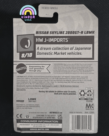 Hot Wheels Nissan Skyline 2000 GT - R LBWK (Liberty Walk) - Kinder Logs