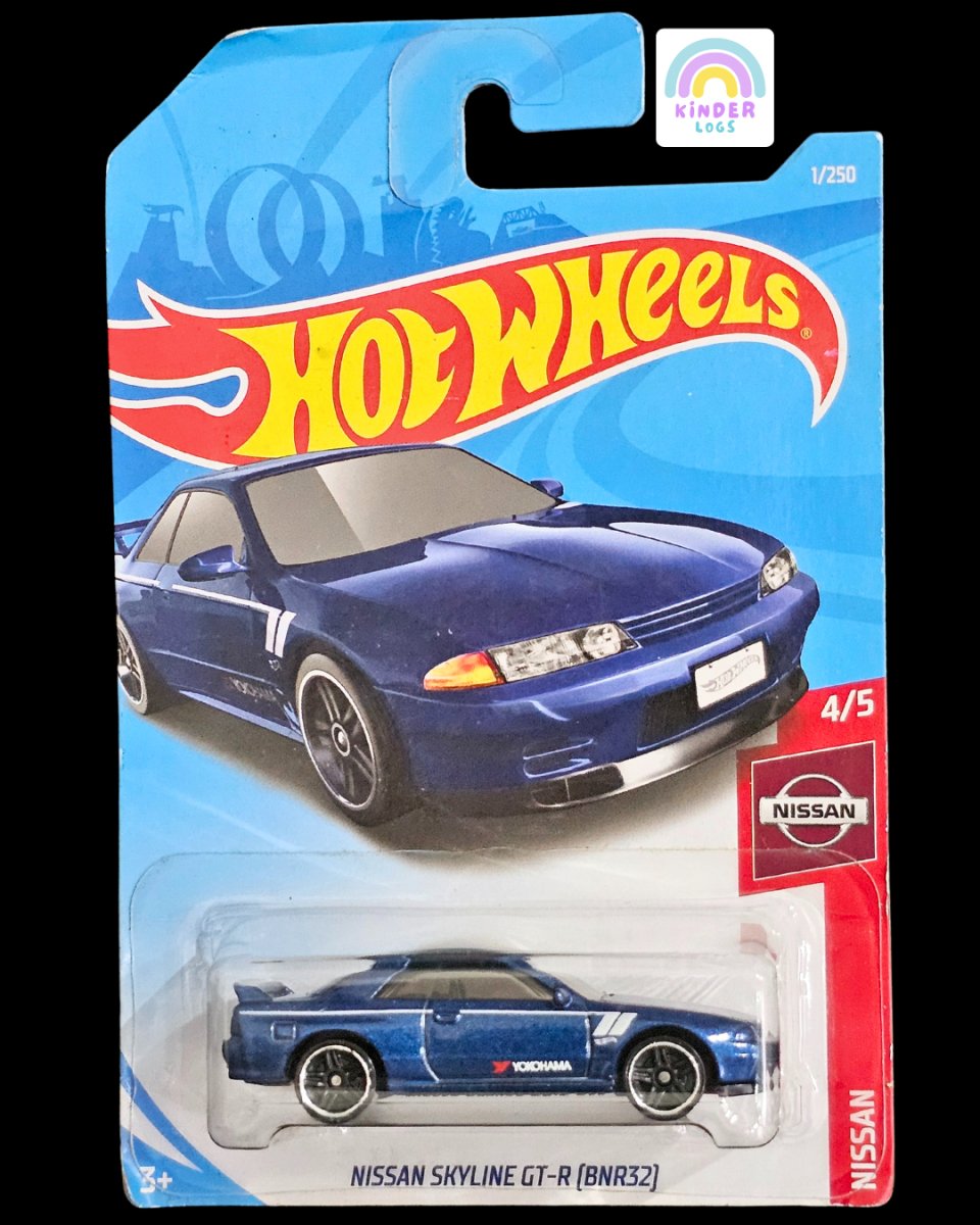 Hot Wheels Nissan Skyline GT - R (BNR32) - Blue Color - Kinder Logs