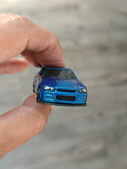 Hot Wheels Nissan Skyline GT-R BNR34 - Blue (Uncarded - New) - Kinder Logs