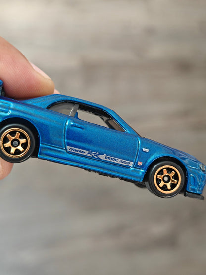 Hot Wheels Nissan Skyline GT-R BNR34 - Blue (Uncarded - New) - Kinder Logs