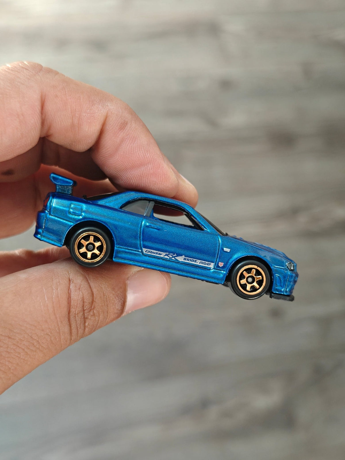Hot Wheels Nissan Skyline GT-R BNR34 - Blue (Uncarded - New) - Kinder Logs