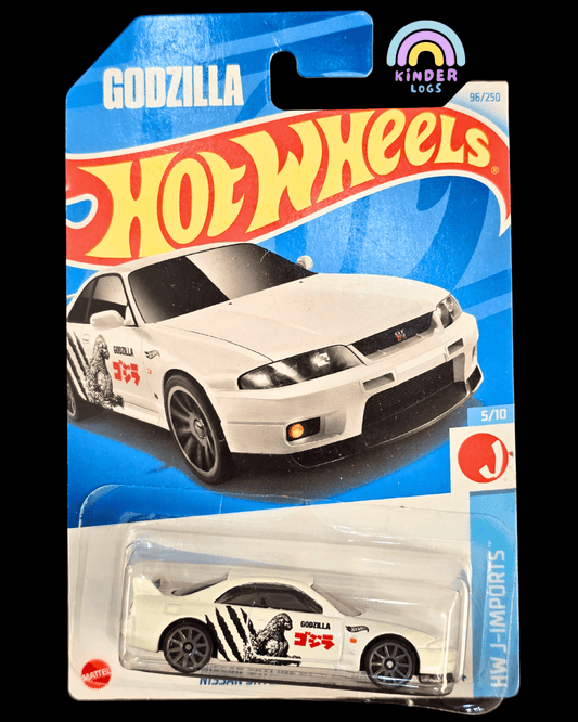 Hot Wheels Nissan Skyline GT - R R33 Godzilla - White (2021 Imported ERROR Card) - Kinder Logs