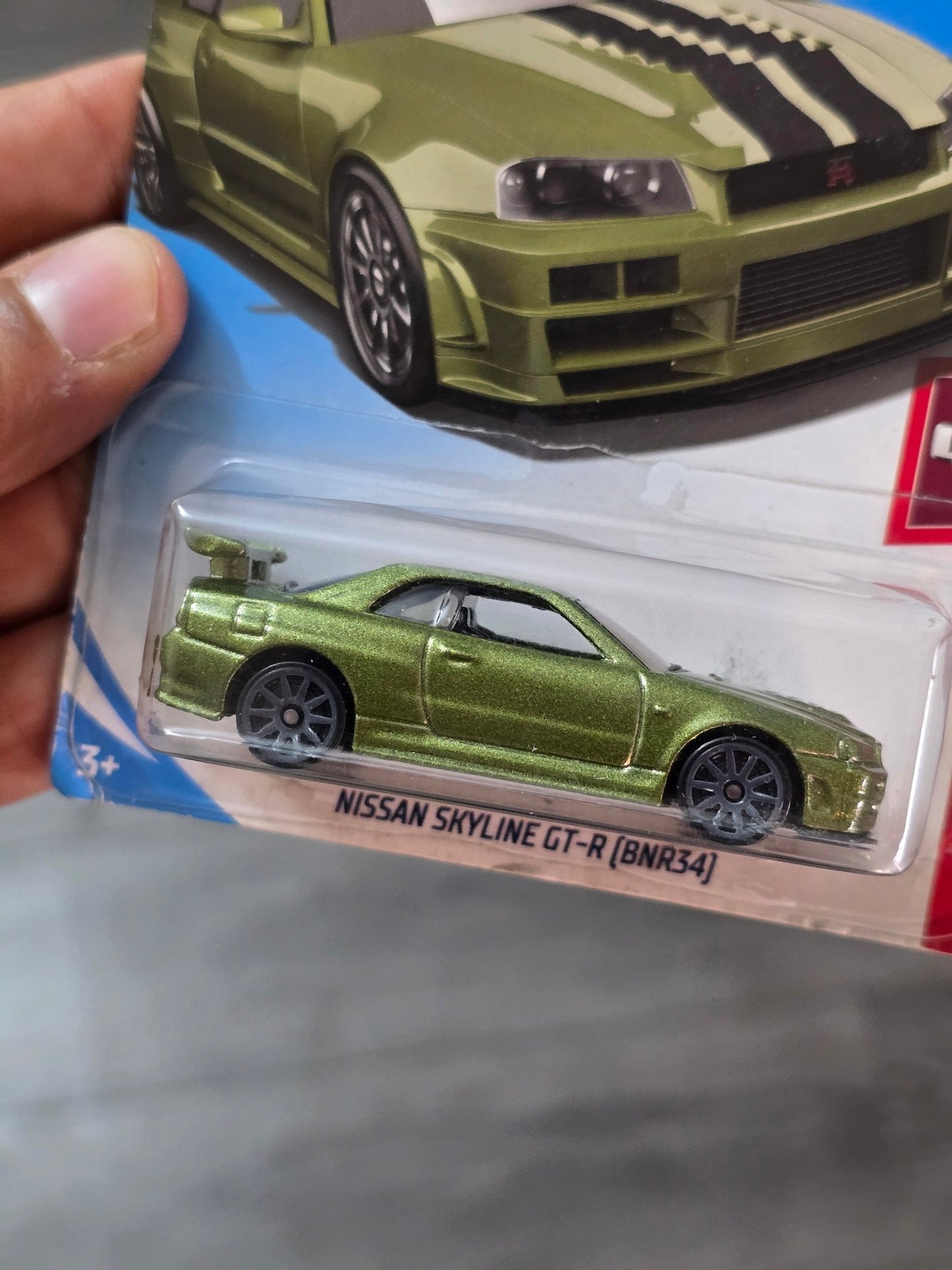 Hot Wheels Nissan Skyline GTR (BNR34) - Metallic Green (Imported) - Kinder Logs