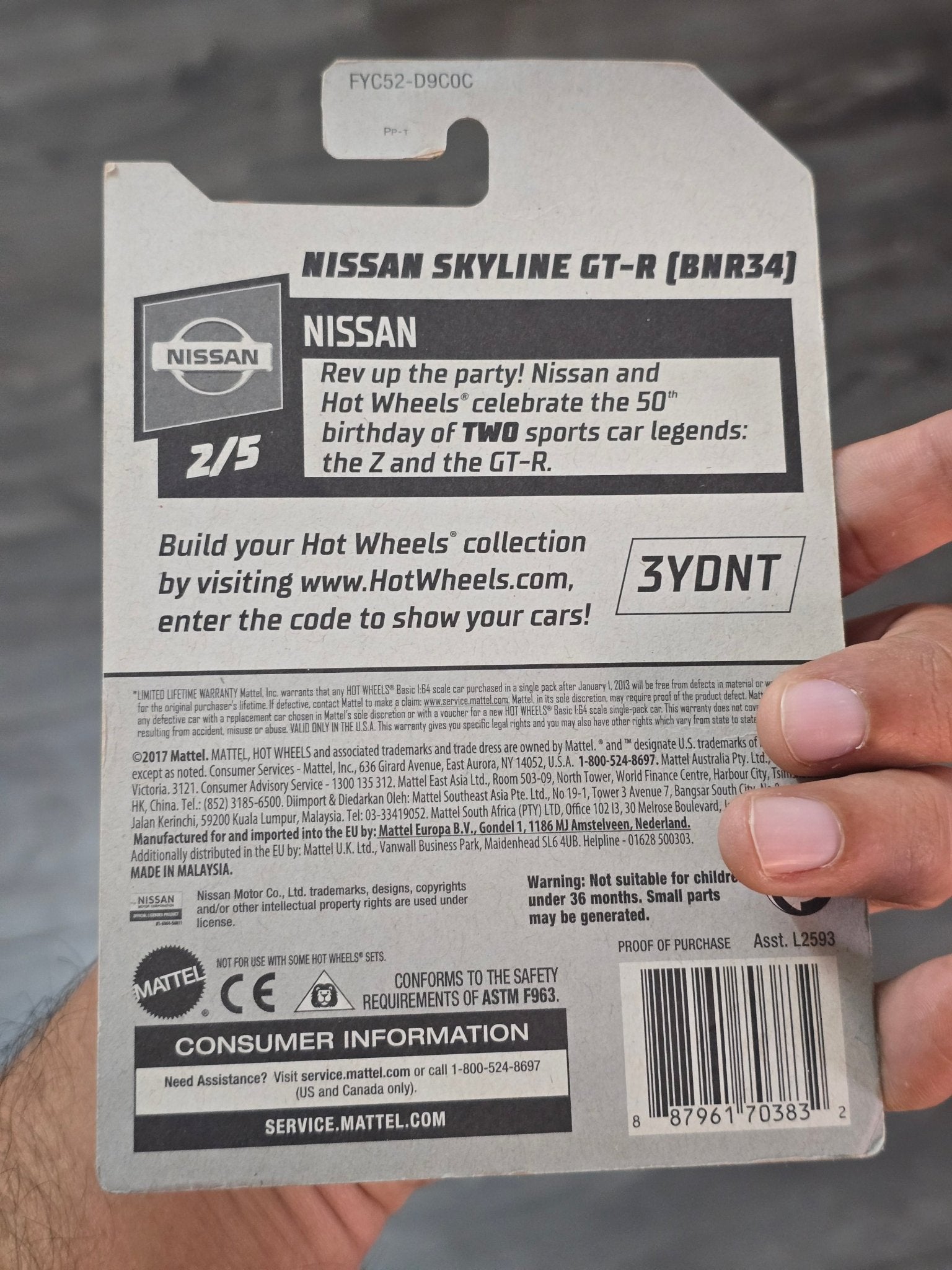 Hot Wheels Nissan Skyline GTR (BNR34) - Metallic Green (Imported) - Kinder Logs