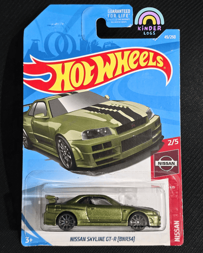 Hot Wheels Nissan Skyline GTR (BNR34) - Metallic Green (Imported) - Kinder Logs