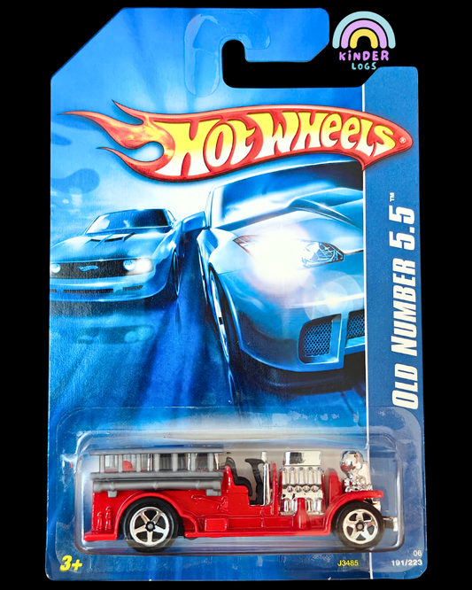 Hot Wheels Old Number 5.5 Fire Engine Truck - Red (Imported) - Kinder Logs