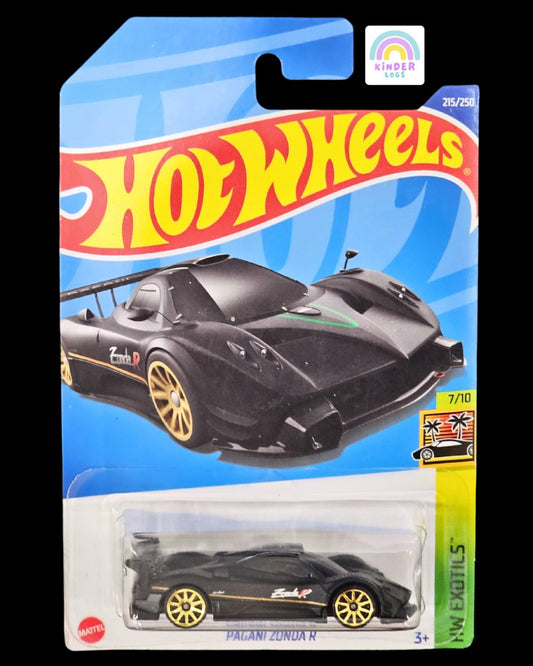 Hot Wheels Pagani Zonda R - Matte Black With Gold Wheels - Kinder Logs