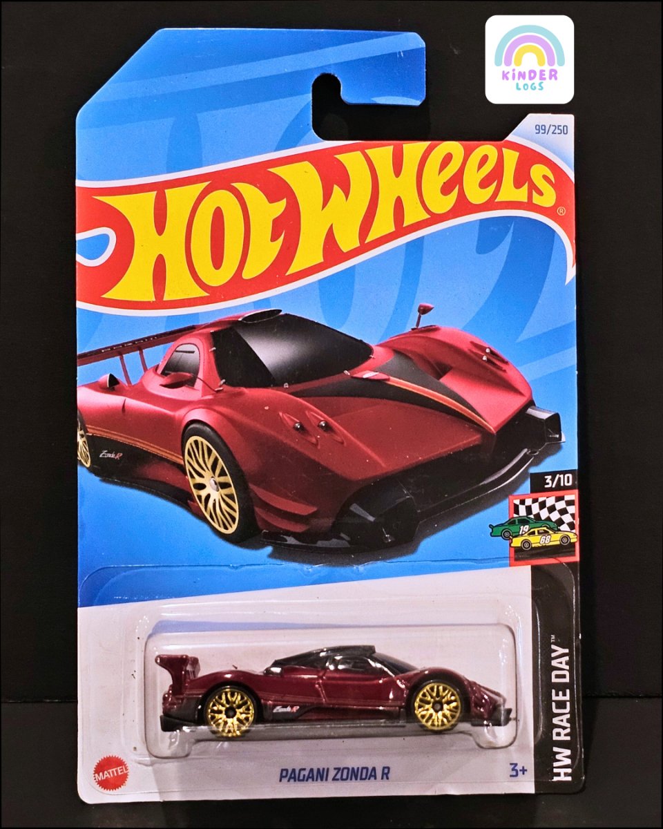 Hot Wheels Pagani Zonda R - Red Color With Gold Wheels - Kinder Logs