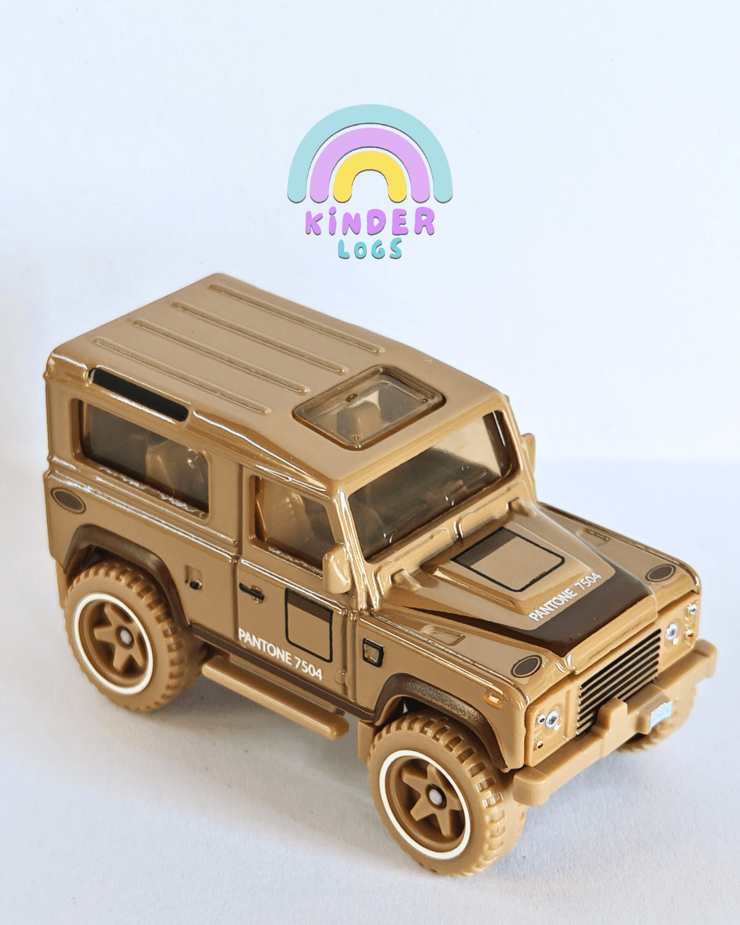 Hot Wheels 'Pantone 7504' Land Rover Defender 90 (Uncarded - New) - Kinder Logs
