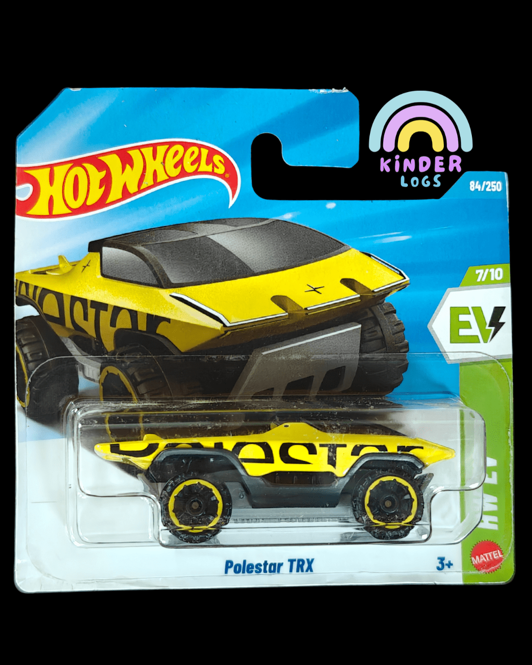 Hot Wheels Polestar TRX - Yellow - Short Card (Imported) - Kinder Logs