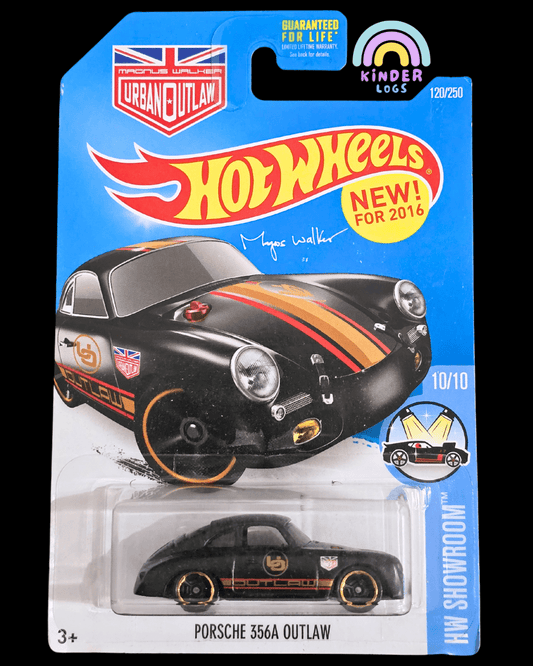 Hot Wheels Porsche 356A Outlaw - Matte Black (Imported) - Kinder Logs