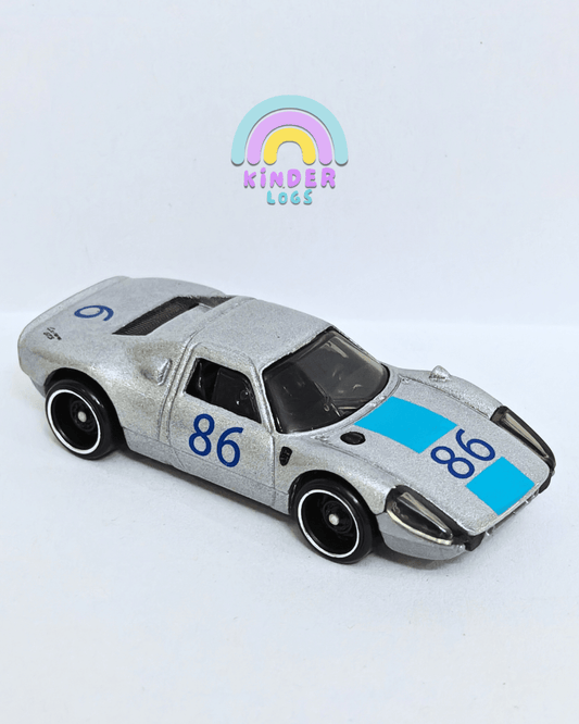 Hot Wheels Porsche 904 Carrera GTS - Silver (ERROR Car - 8 Missing) - Kinder Logs