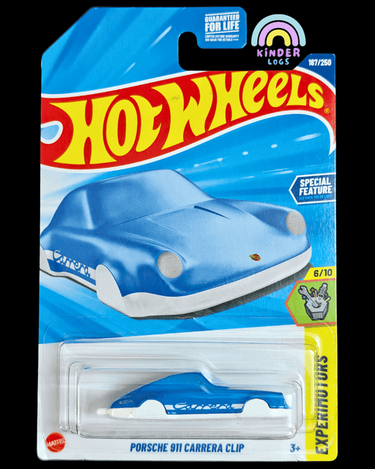 Hot Wheels Porsche 911 Carrera Clip - Blue (Imported) - Kinder Logs