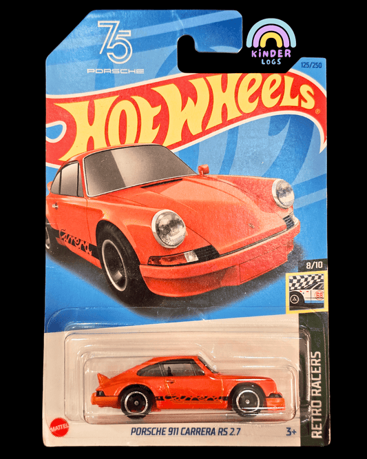 Hot Wheels Porsche 911 Carrera RS 2.7 - Orange (2021 Imported Card) - Kinder Logs