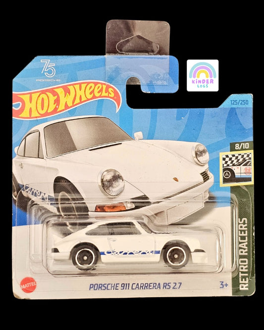 Hot Wheels Porsche 911 Carrera RS 2.7 - White Color - Kinder Logs