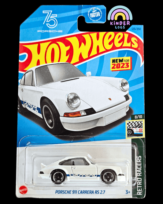 Hot Wheels Porsche 911 Carrera RS 2.7 - White (Imported) - Kinder Logs