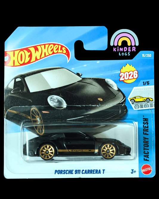 Hot Wheels Porsche 911 Carrera T - Black (Short Card - Imported) - Kinder Logs