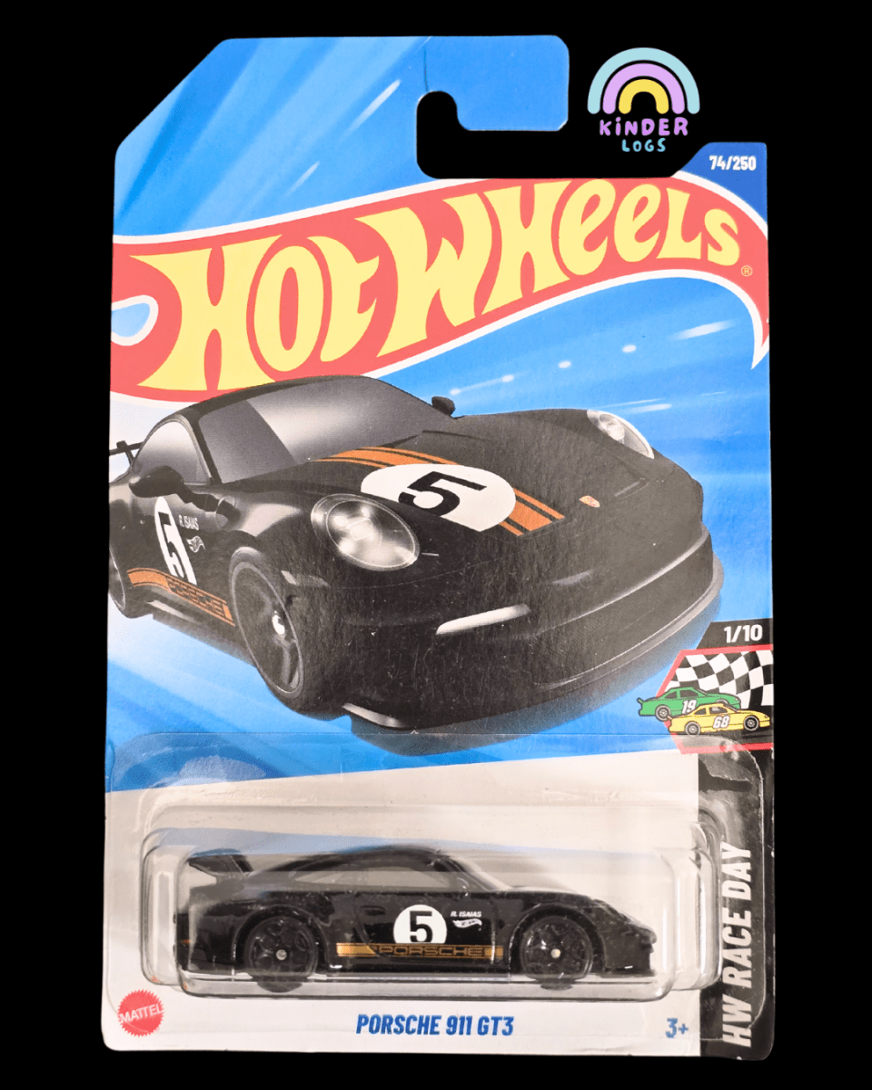 Hot Wheels Porsche 911 GT3 - Black (Imported) - Kinder Logs