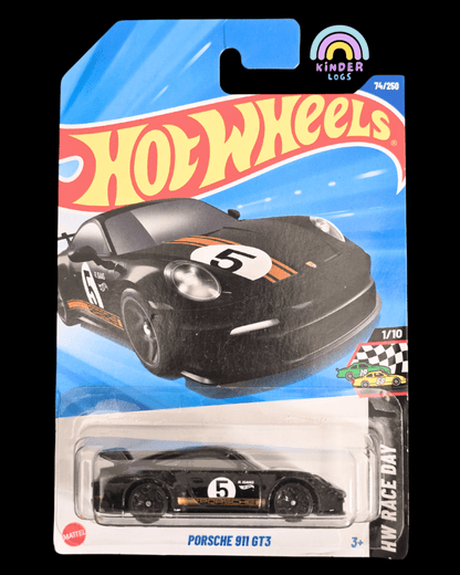 Hot Wheels Porsche 911 GT3 - Black (Imported) - Kinder Logs