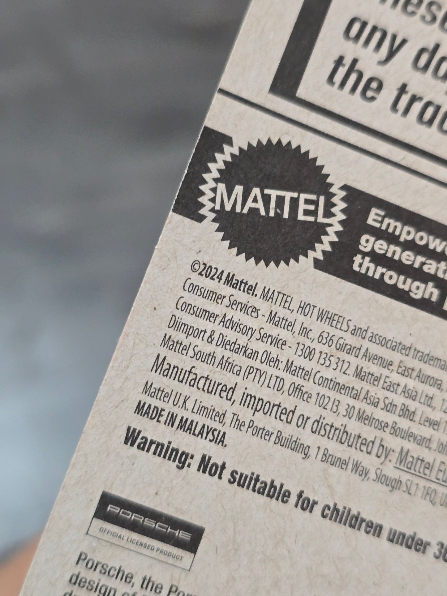 Hot Wheels Porsche 911 GT3 - Black (Imported) - Kinder Logs