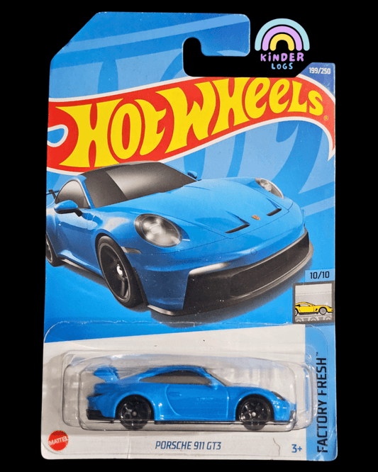 Hot Wheels Porsche 911 GT3 - Blue Color (Imported) - Kinder Logs