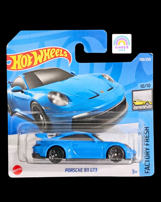 Hot Wheels Porsche 911 GT3 - Blue Color (Short Card) - Kinder Logs