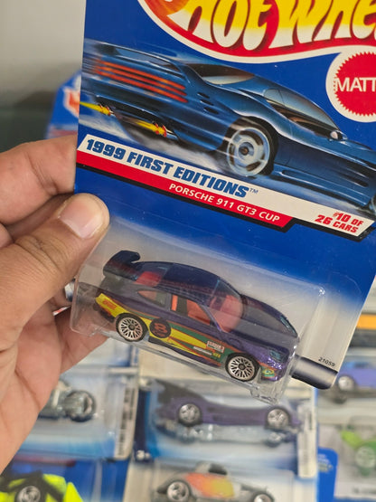 Hot Wheels Porsche 911 GT3 Cup - Purple (Old Card) - Kinder Logs