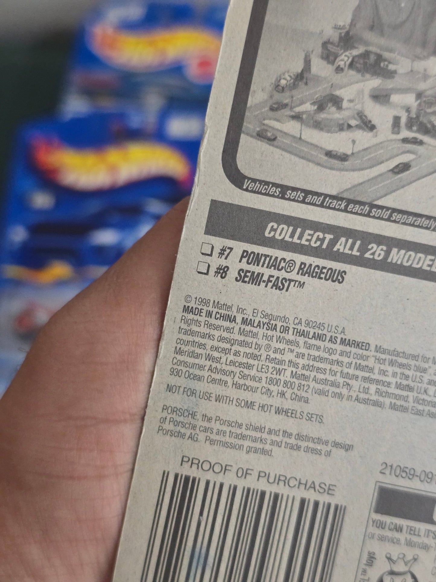 Hot Wheels Porsche 911 GT3 Cup - Purple (Old Card) - Kinder Logs