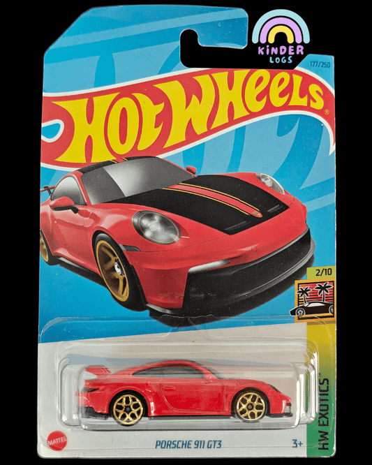 Hot Wheels Porsche 911 GT3 - Red (Imported) - Kinder Logs