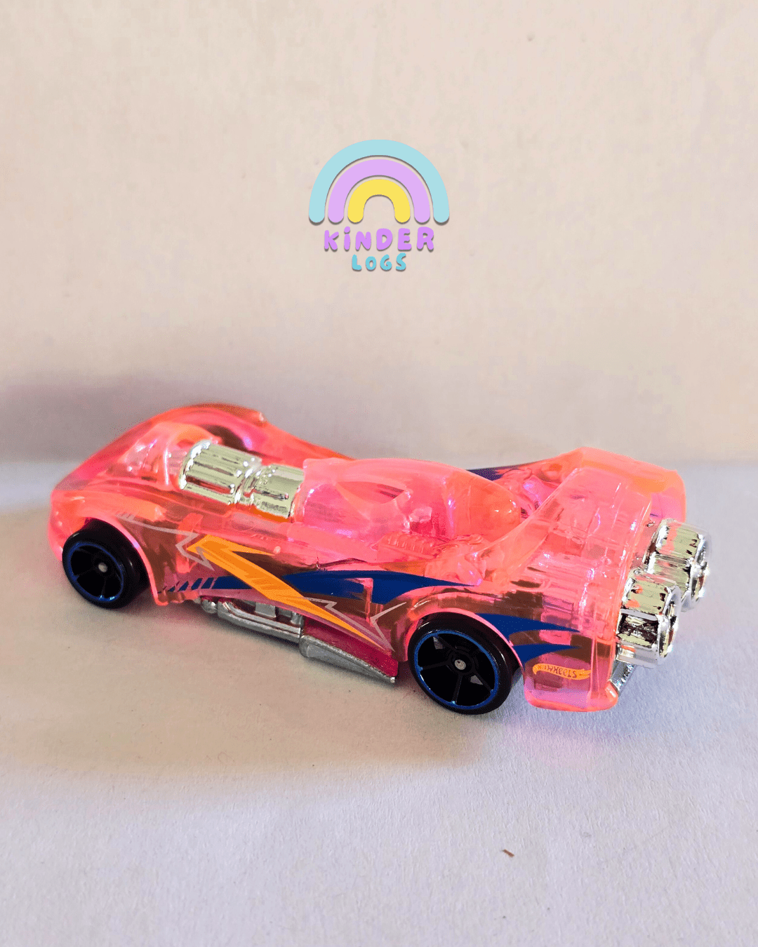 Hot Wheels Power Rocket - Pink - With Metal Base (Uncarded - New) - Kinder Logs