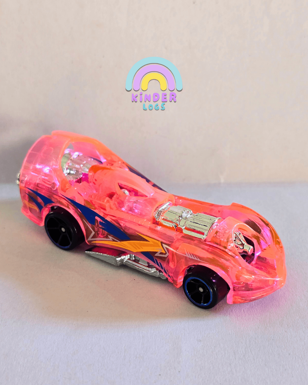 Hot Wheels Power Rocket - Pink - With Metal Base (Uncarded - New) - Kinder Logs