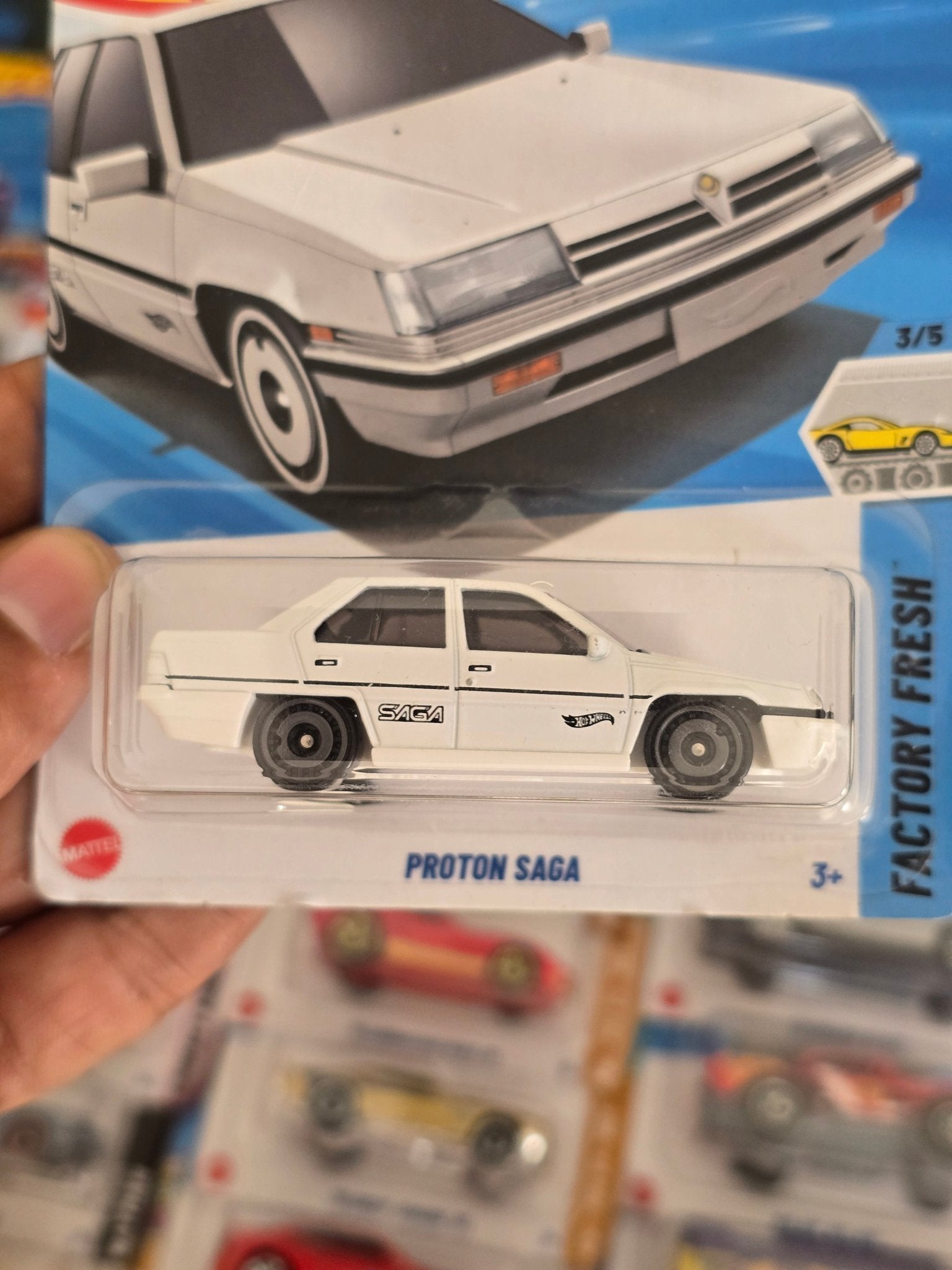 Hot Wheels Proton Saga - White (Imported) - Kinder Logs