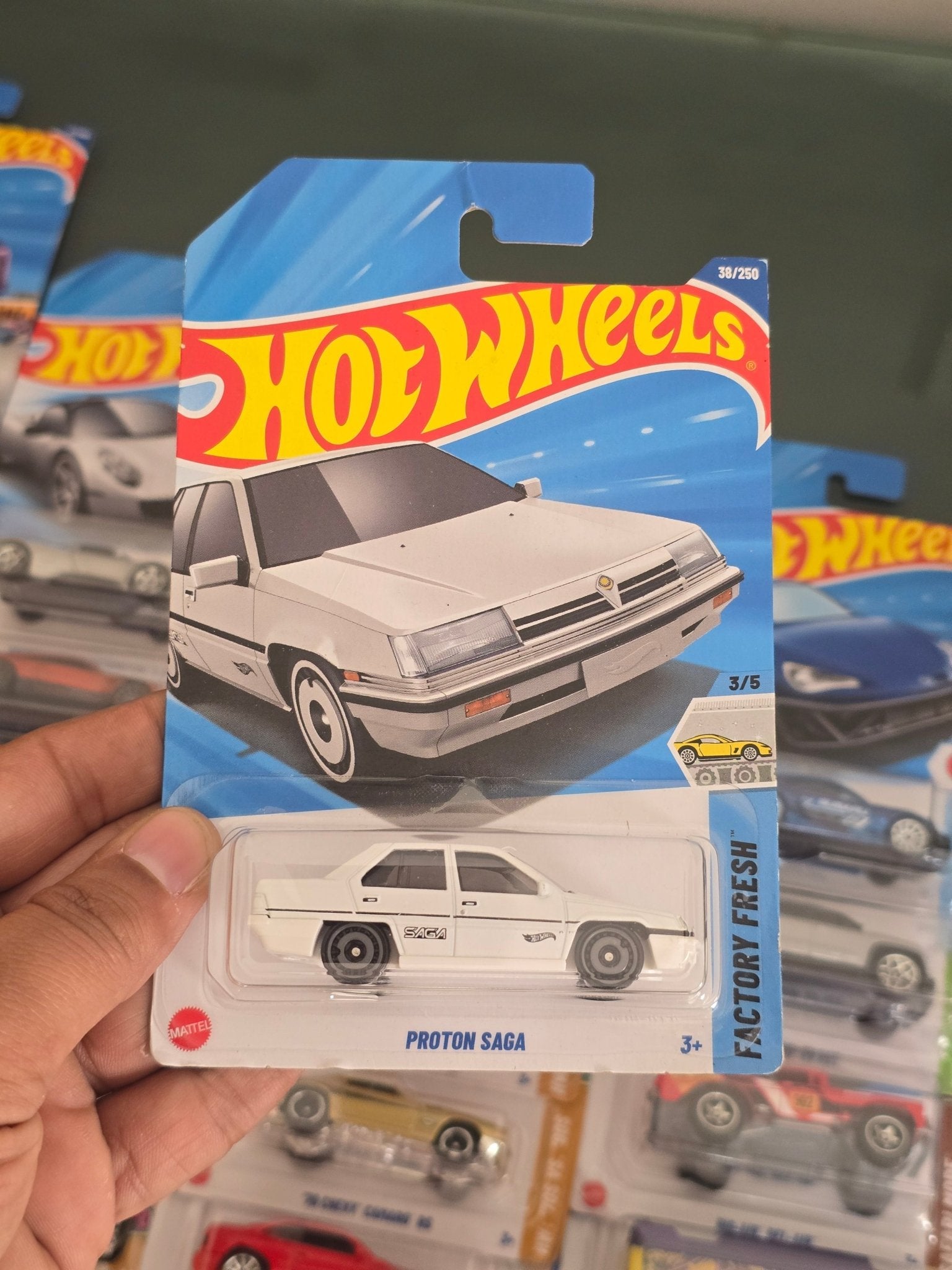 Hot Wheels Proton Saga - White (Imported) - Kinder Logs