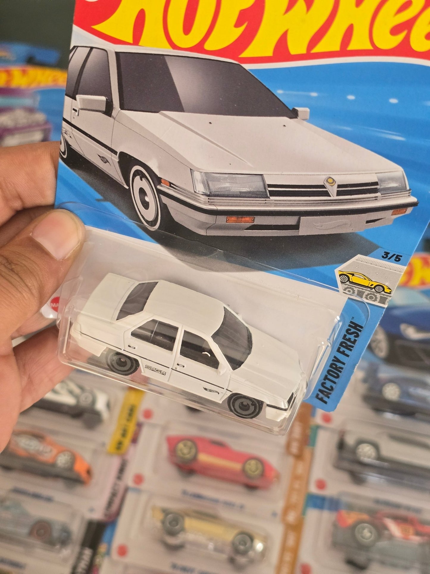 Hot Wheels Proton Saga - White (Imported) - Kinder Logs