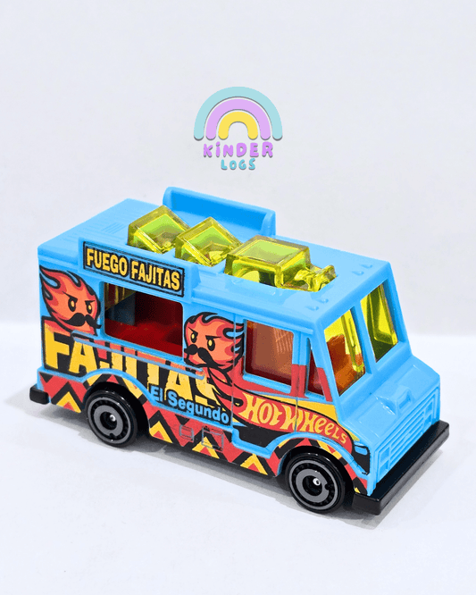 Hot Wheels Quick Bite - Blue Fajita Truck (Uncarded) - Kinder Logs
