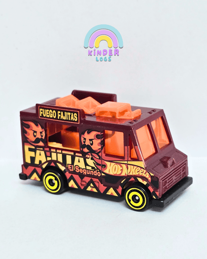 Hot Wheels Quick Bite Fajita Truck - Maroon (Uncarded - New) - Kinder Logs