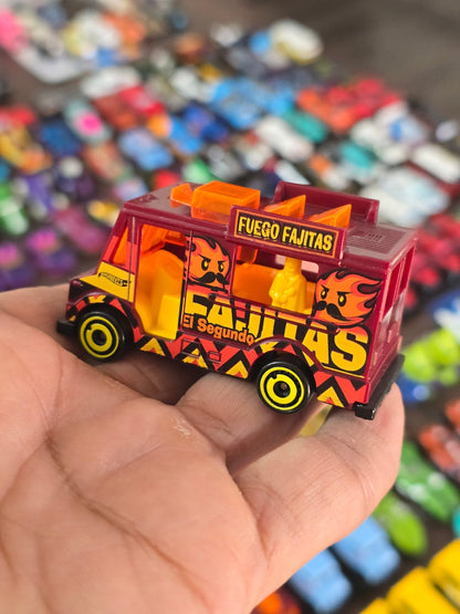 Hot Wheels Quick Bite Fajita Truck - Maroon (Uncarded - New) - Kinder Logs