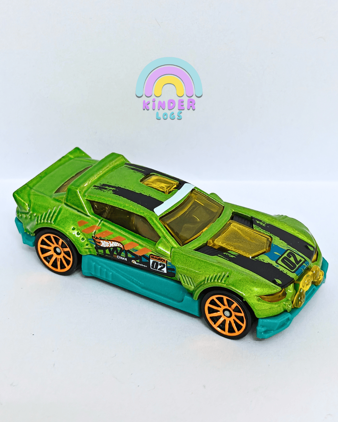 Hot Wheels Rally Cat - Green (Uncarded - New) - Kinder Logs