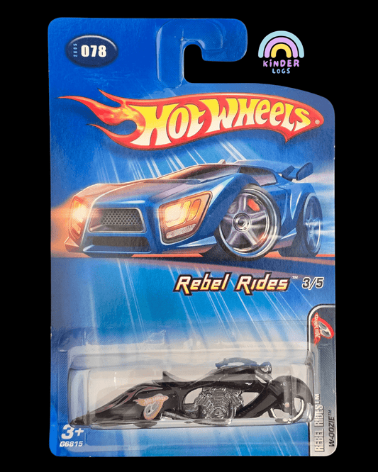 Hot Wheels Rebel Rides W - OOZIE - Collector No. 078 (Black) - Kinder Logs