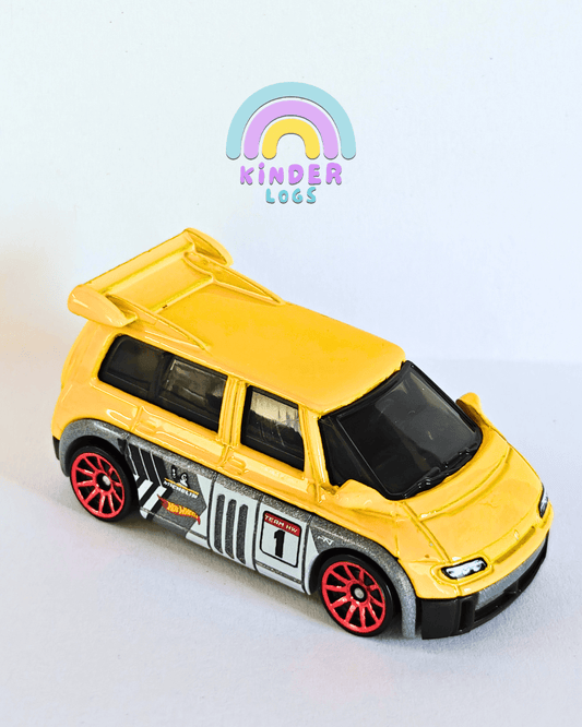 Hot Wheels Renault Espace F1 - Grey-Yellow (Uncarded - New) - Kinder Logs