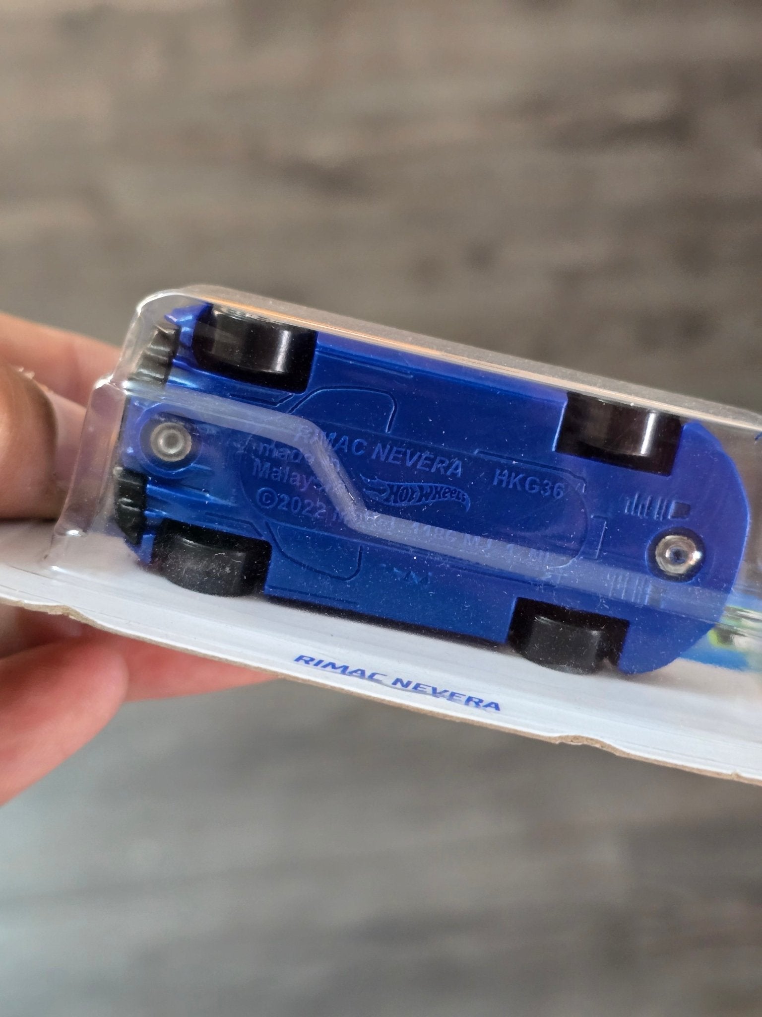 Hot Wheels Rimac Nevera - Blue (Imported Short Card) - Kinder Logs