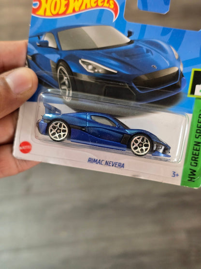 Hot Wheels Rimac Nevera - Blue (Imported Short Card) - Kinder Logs