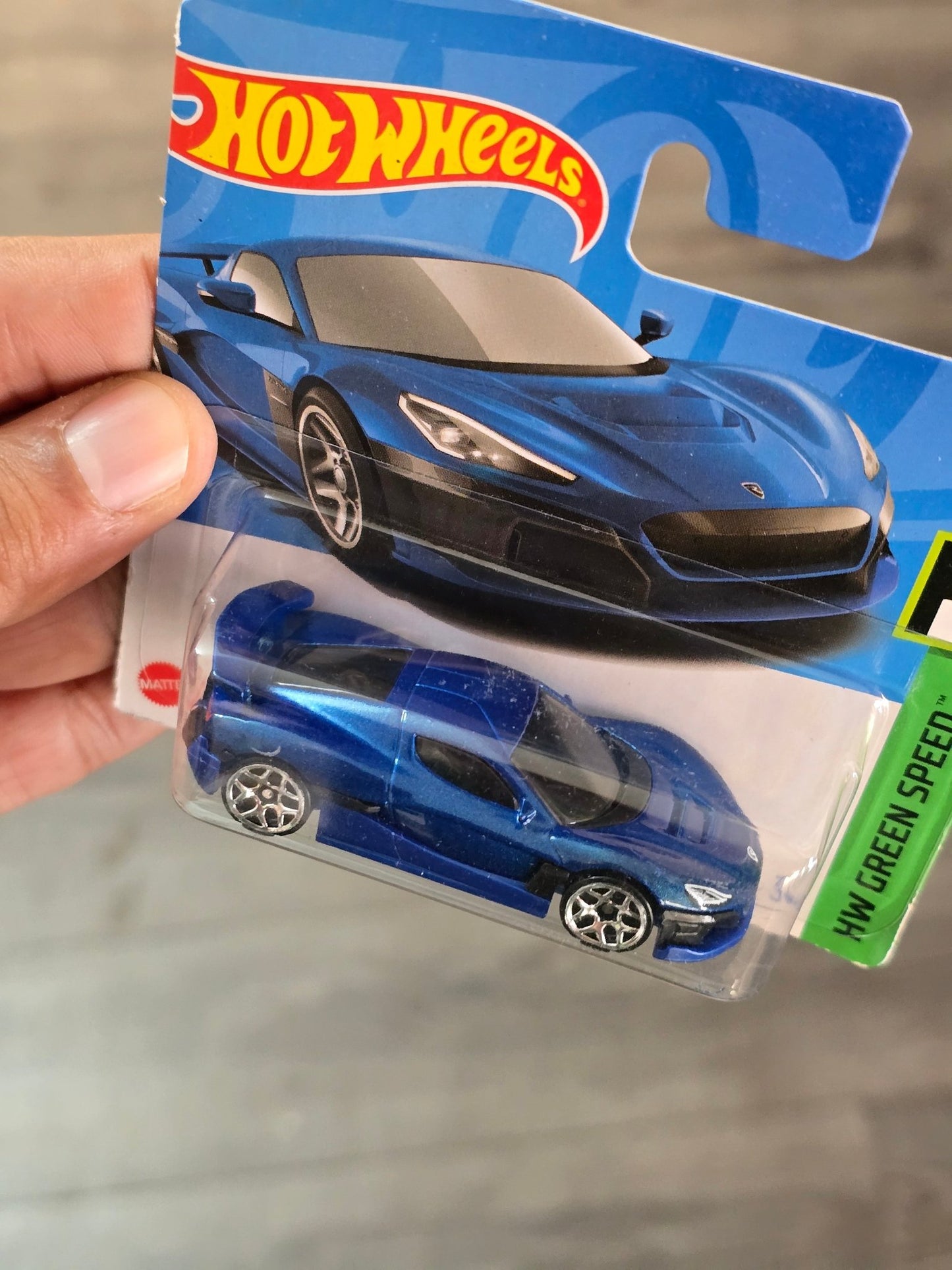 Hot Wheels Rimac Nevera - Blue (Imported Short Card) - Kinder Logs