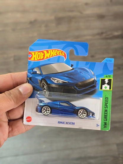 Hot Wheels Rimac Nevera - Blue (Imported Short Card) - Kinder Logs