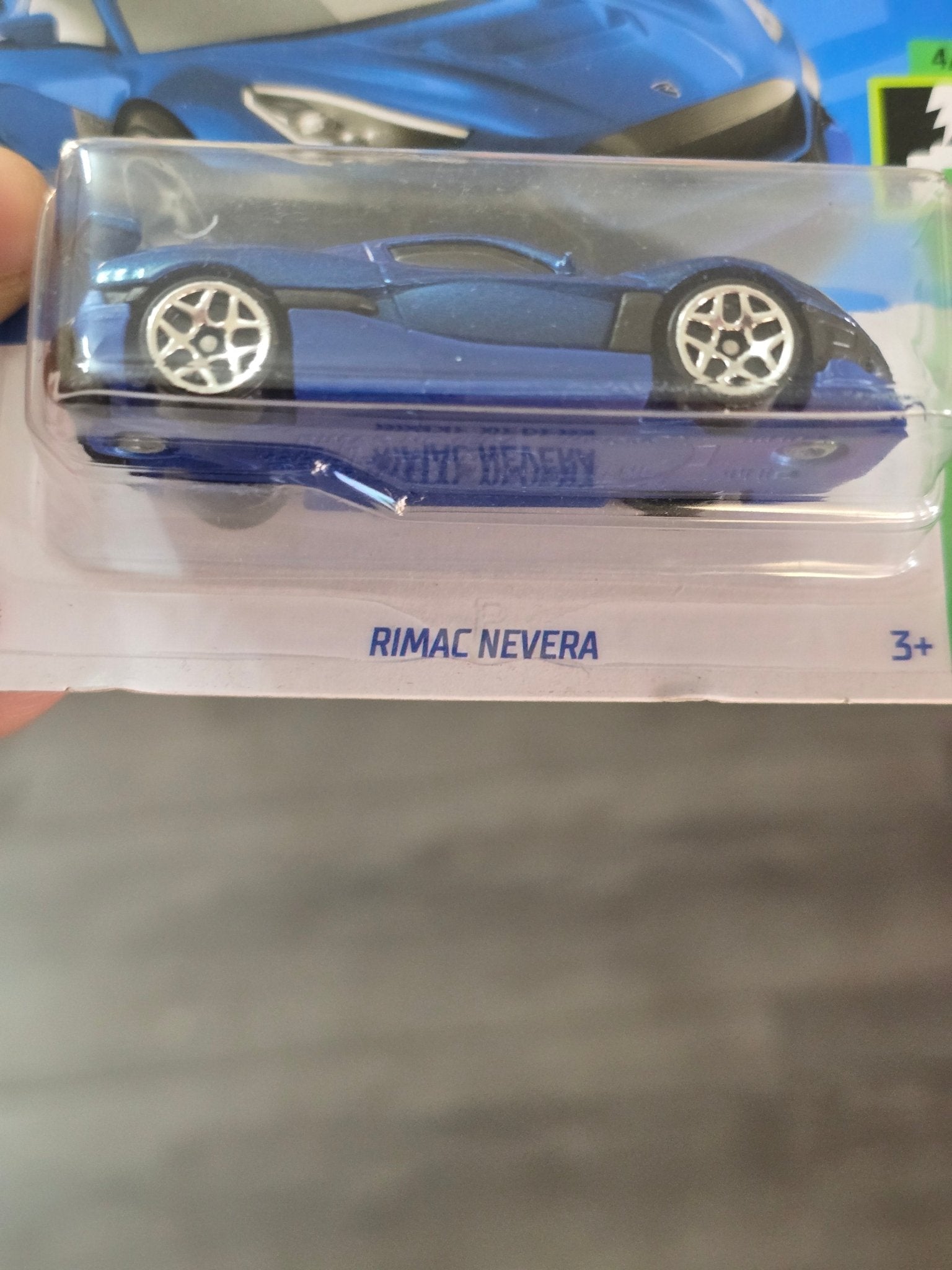 Hot Wheels Rimac Nevera - Blue (Imported Short Card) - Kinder Logs