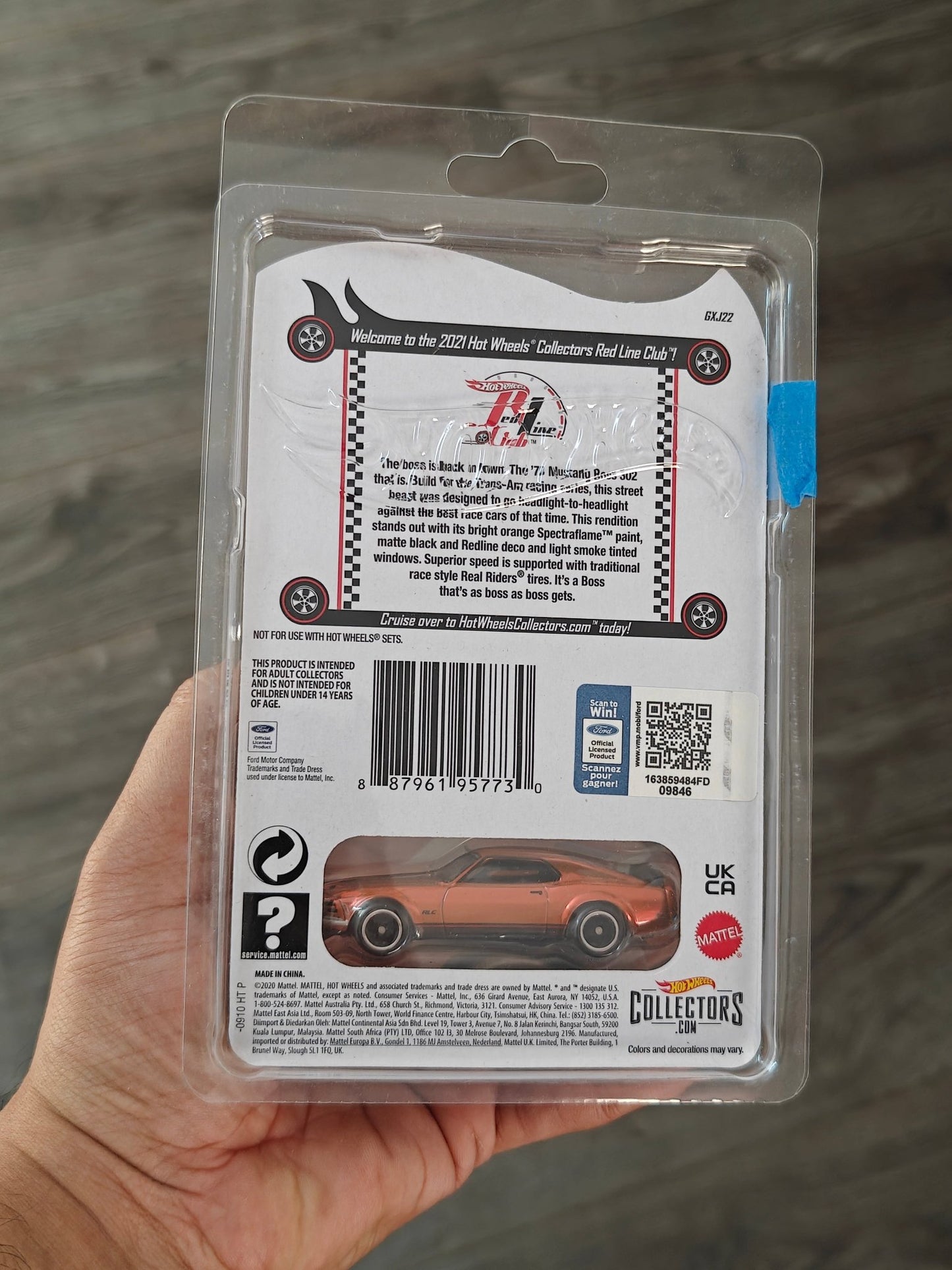 Hot Wheels RLC Exclusive 1970 Ford Mustang Boss 302 (2021 Club Car) - Kinder Logs