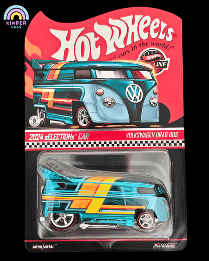 Hot Wheels RLC sELECTIONs Volkswagen Drag Bus (Spectraflame Teal) - Kinder Logs